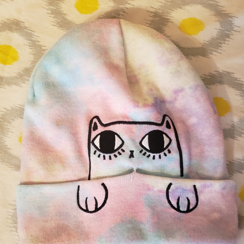 Hot Topic Pastel Tie Dye Cat Cap